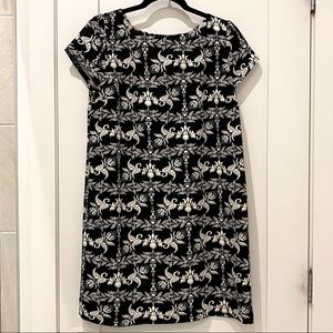 Zara black & white floral dress size L